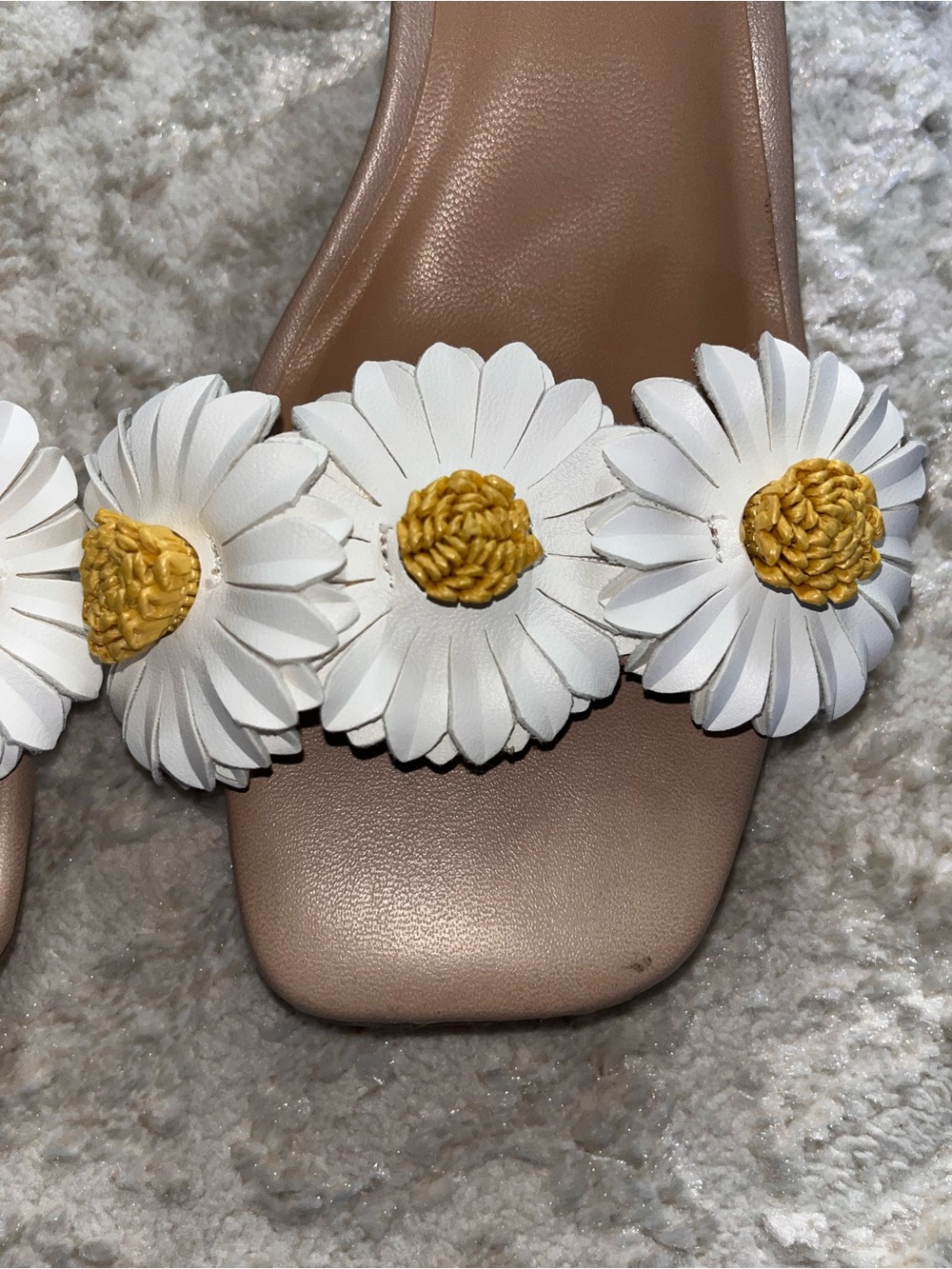 wild fable Nude Ankle-Strap kitten heels with White Daisy Embellishments - Picture 5 of 5